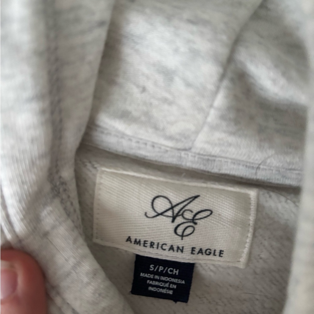 American Eagle Light Heather Gray Pullover Hoodie - image 3